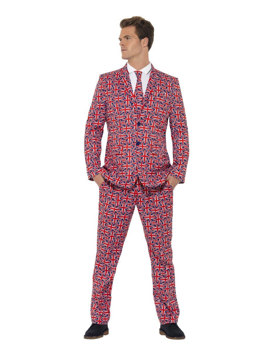 Union Jack Suit Adult Red Blue Patriotic Costume Union Jack Suit Adult Red Blue Patriotic Costume