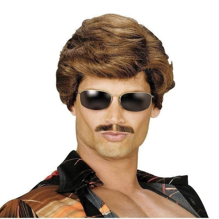 Used Car Salesman Wig Brown 80s Miami Hairdo_1