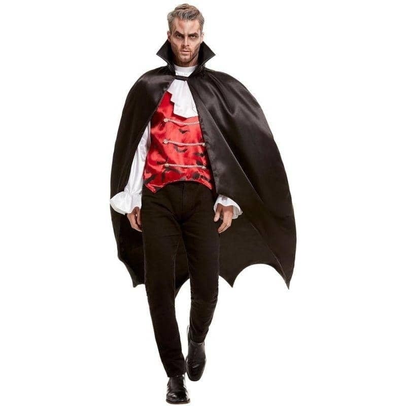 Vampire Bat Cape Adult Black Stiff Collar_1