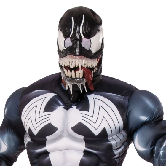 Venom Costume Mens Muscle Chest Spiderman Black Symbiote Suit_2