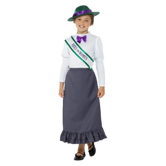 Victorian Suffragette Costume Kids Grey 2