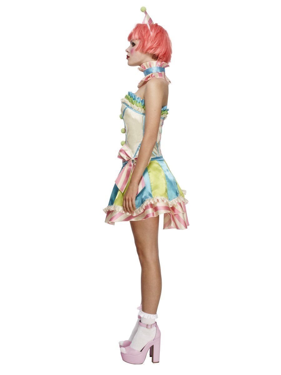 Vintage Clown Fever Deluxe Costume Adult White Blue Green_2