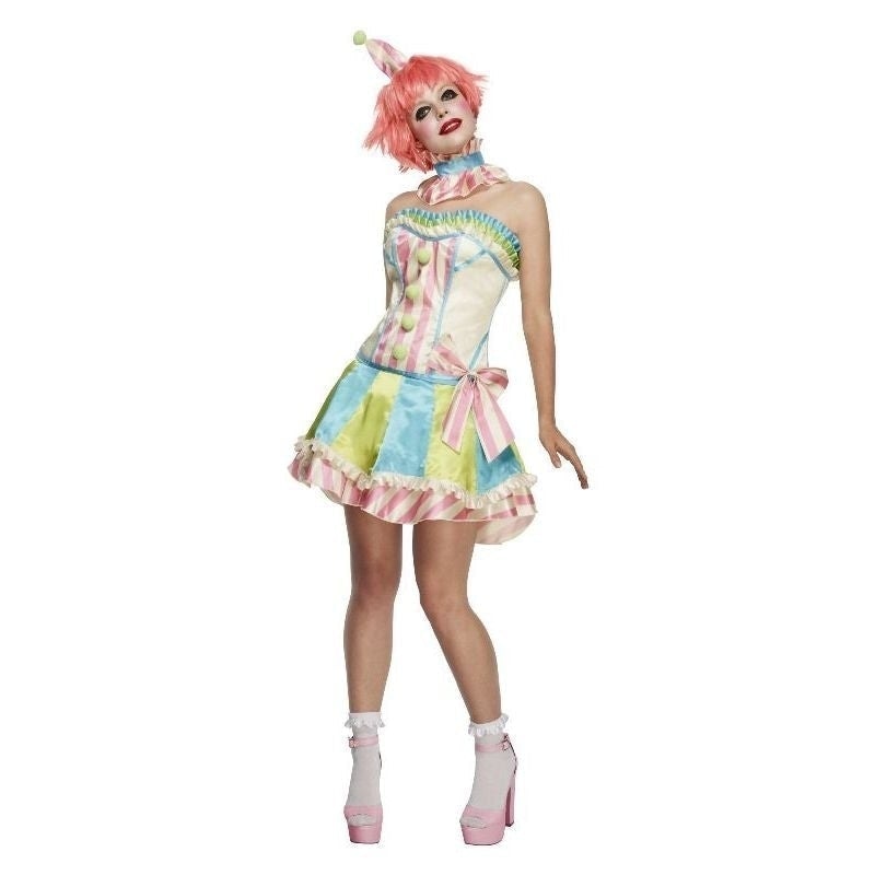 Vintage Clown Fever Deluxe Costume Adult White Blue Green_4