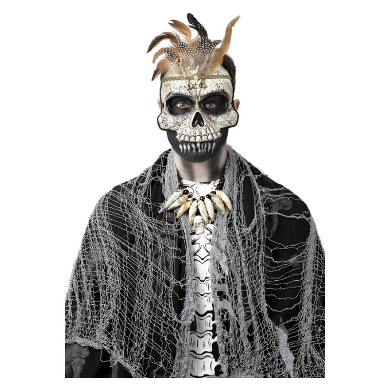 Voodoo Priest Skull Eyemask Adult Beige_1