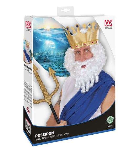 Character Curly Locks Wig & Beard White - In Box