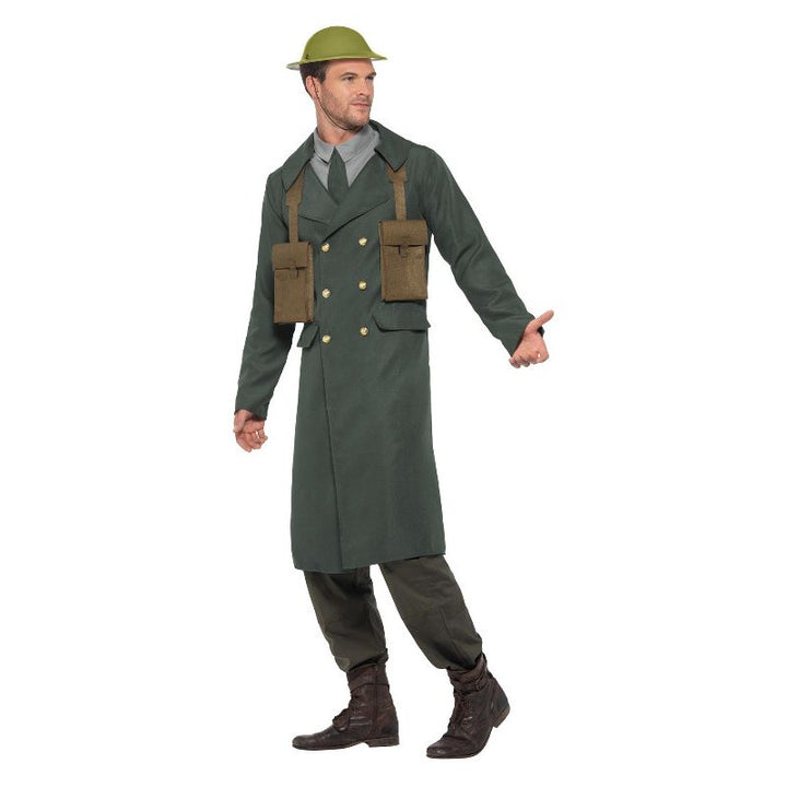 WW2 British Office Costume with Trench Coat Gree Adult_3