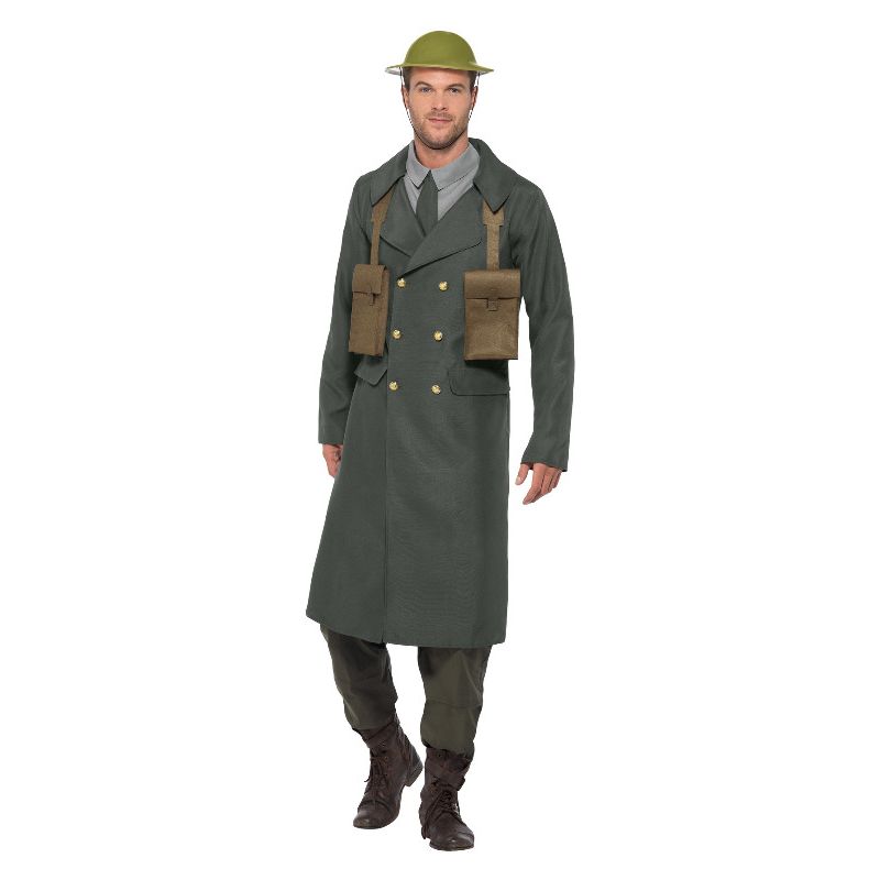 WW2 British Office Costume with Trench Coat Gree Adult_1