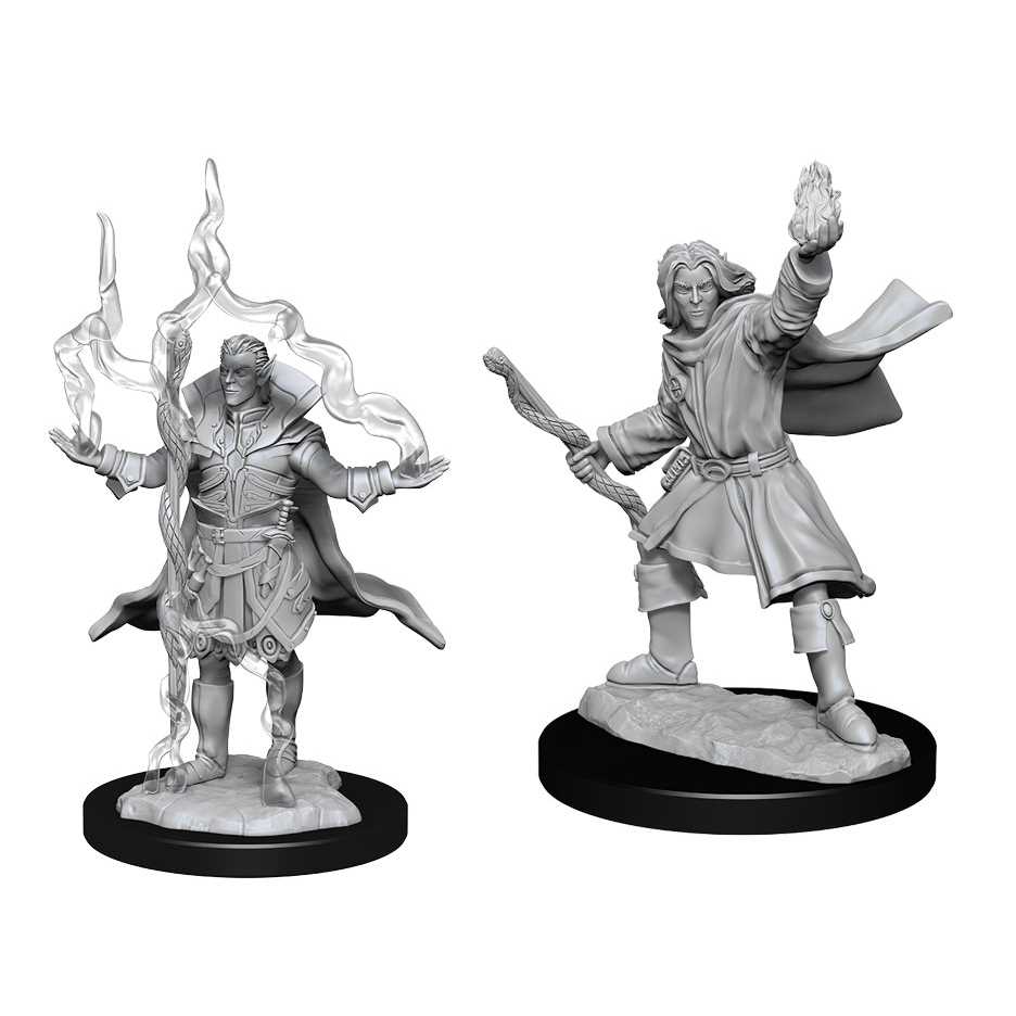 Elf Sorcerer Male Pathfinder Battles Deepcuts Unpainted Miniatures W14 Miniature Game by Wiz Kids 1