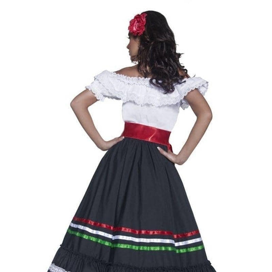 Western Sexy Senorita Authentic Costume Adult Dress White 2