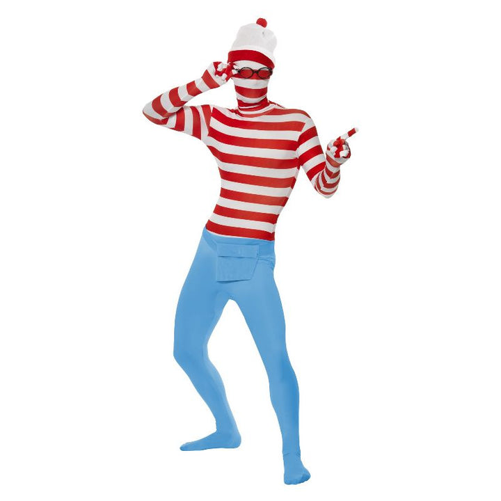 Where's Wally? Second Skin Costume Red & White Adult_1
