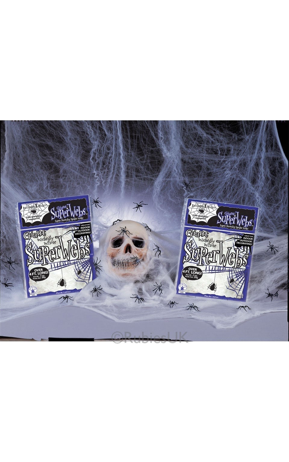 White Spider Webbing 20gram With Spiders Costume_1