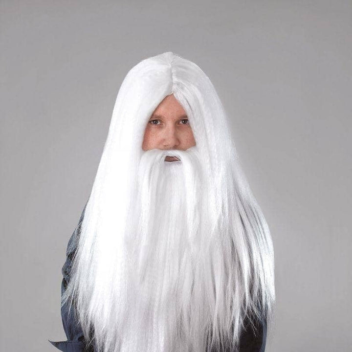 White Wizard Wig and Long Beard Gandalf Hair_3
