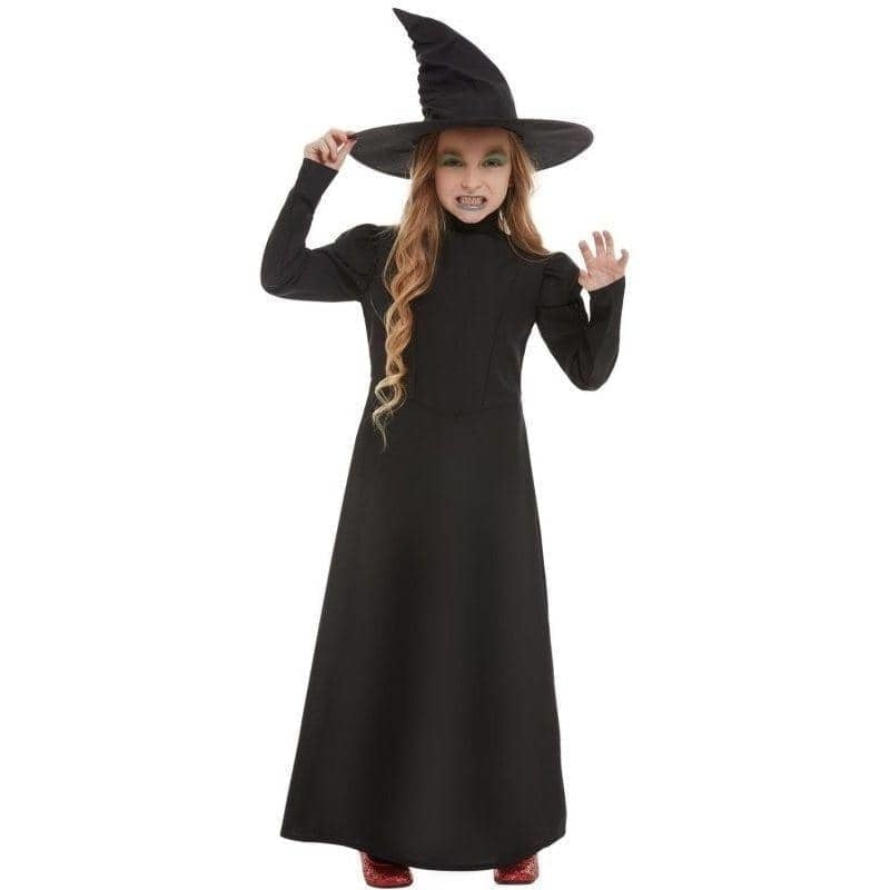 Wicked Witch Girl Costume Child Black Dress With Hat_1
