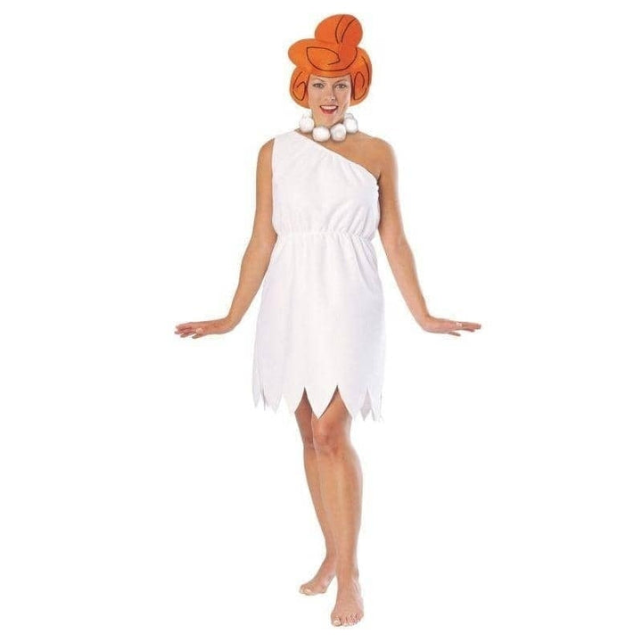 Wilma Flintstone Adult Costume Classic Cartoon White Dress_1