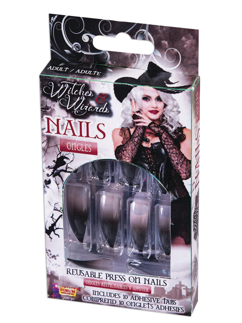 Size Chart Witches Fake Nails Press on Halloween Accessory