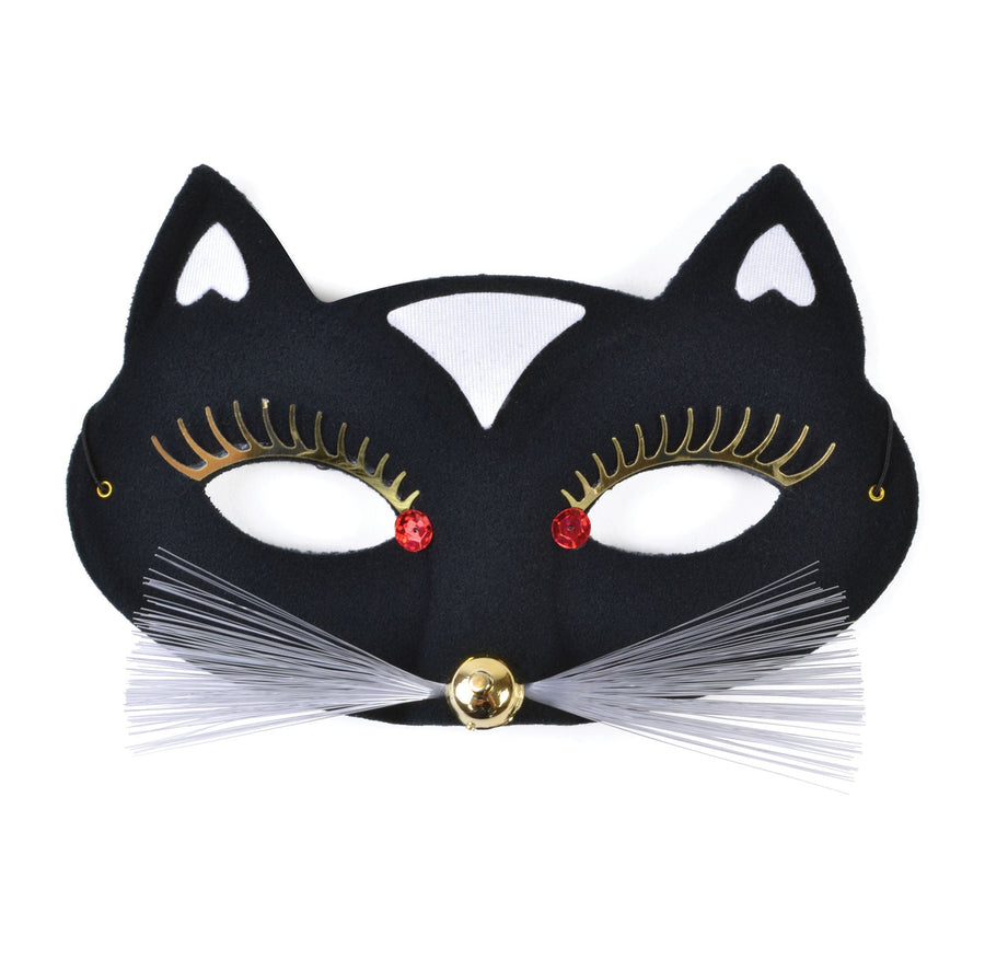 Womens Black Cat Domino Eye Mask Masks Female Halloween Costume_1