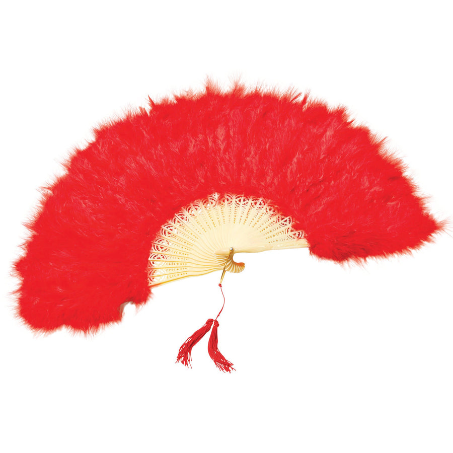 Womens Feather Fan Red Costume Accessories Female Halloween_1