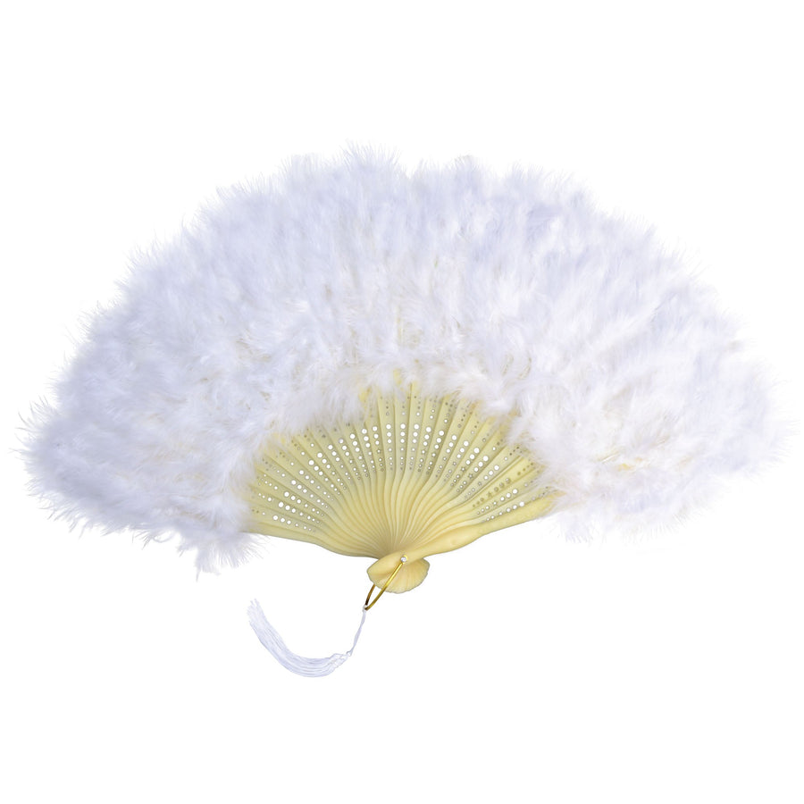 Womens Feather Fan White Costume Accessories Female Halloween_1