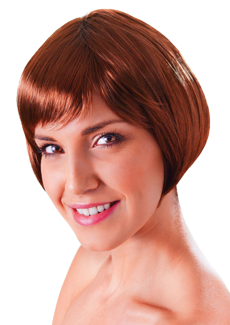 Womens Flirty Flick Brown Wigs Female Halloween Costume_1