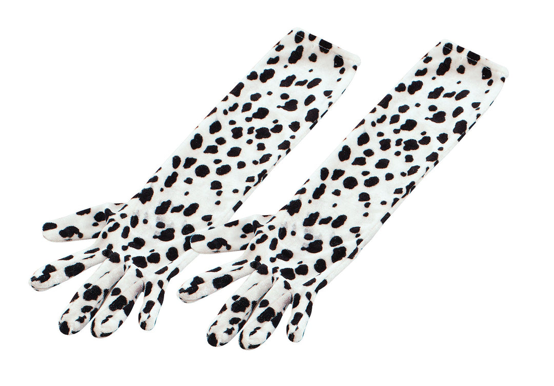 Womens Gloves Dalmation Elbow Length Costume Accessories Female Halloween_1