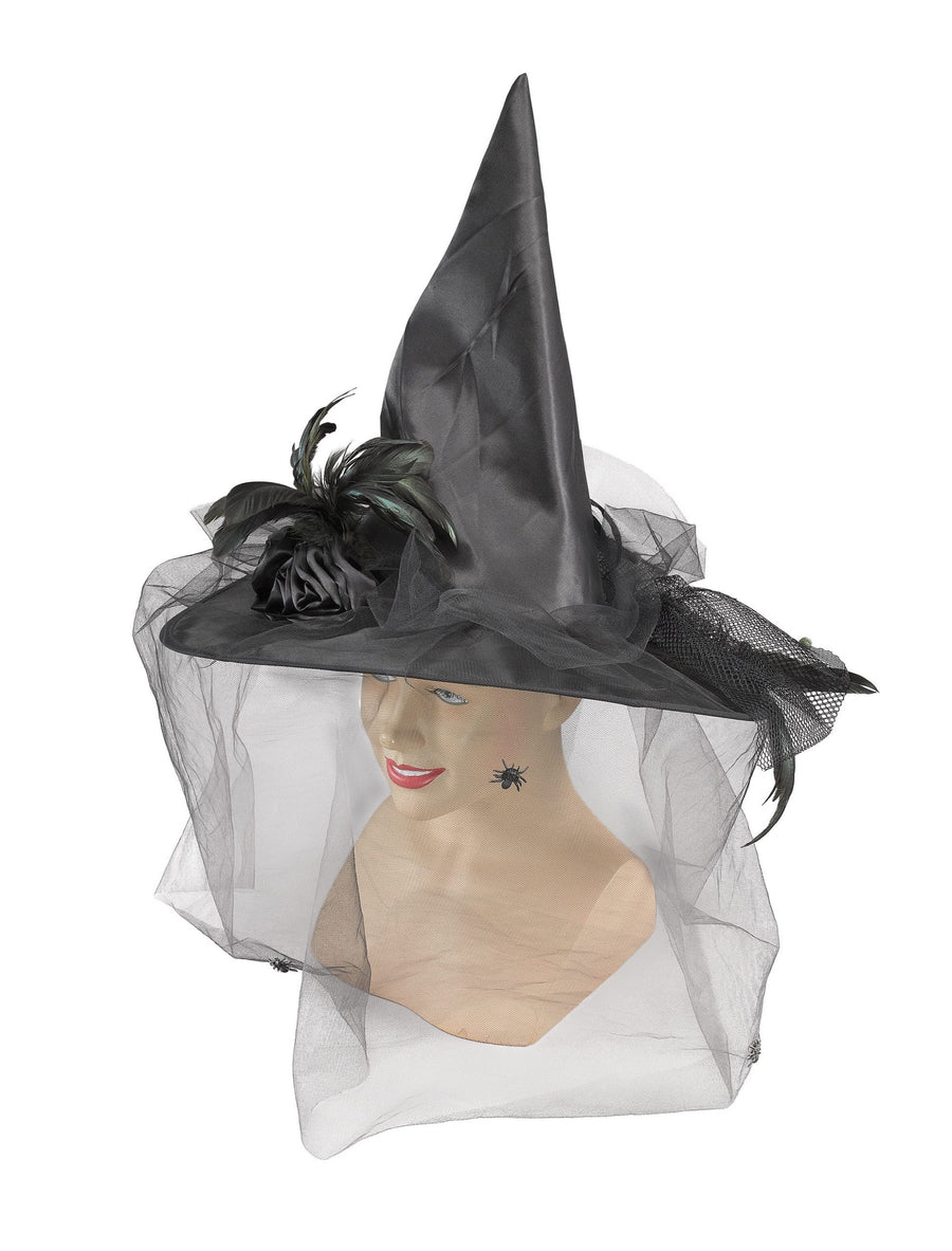 Womens Witch Hat Fancy Black Hats Female Halloween Costume_1