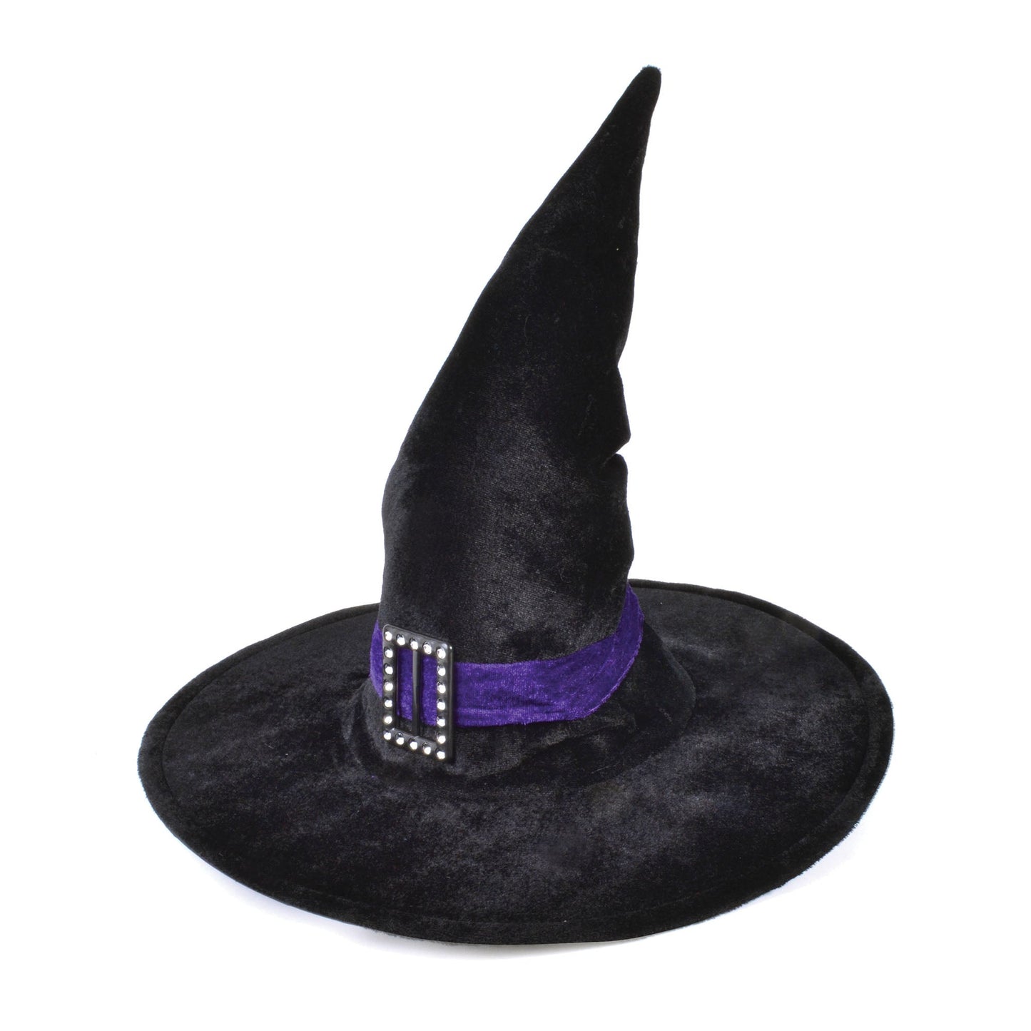 Womens Witch Hat Velvet Belt Buckle Hats Female Halloween Costume 1
