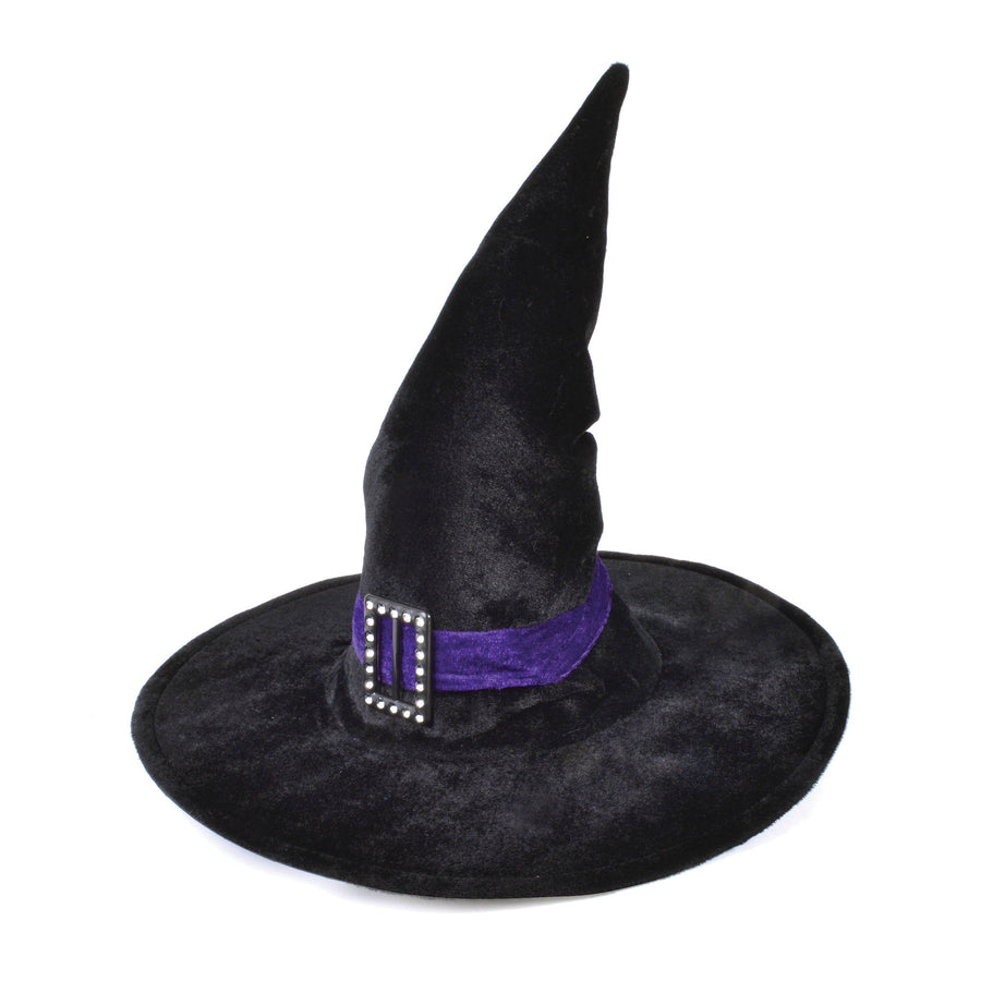 Womens Witch Hat Velvet Belt Buckle Hats Female Halloween Costume_1