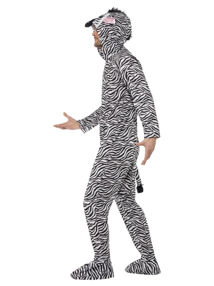 Zebra Costume Adult Black White Jumpsuit_3