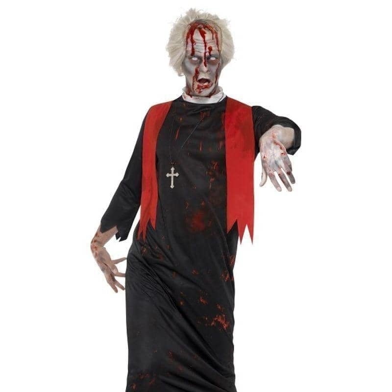 Zombie High Priest Mens Costume Black Red Zombie High Priest Mens Costume Black Red