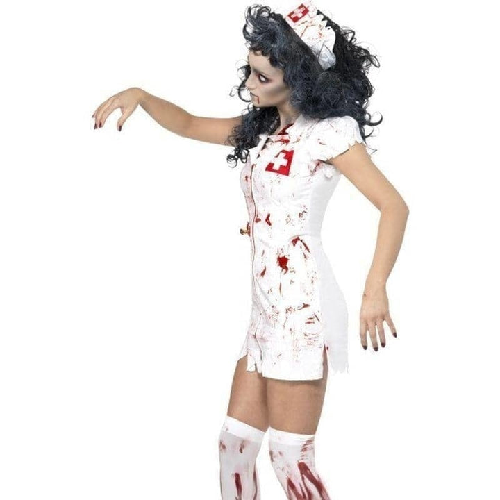 Zombie Nurse Costume Adult White Red_4