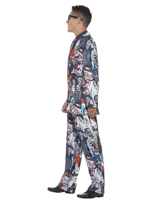 Zombie Suit Teen Costume Multi-Coloured Jacket Trousers Tie 2