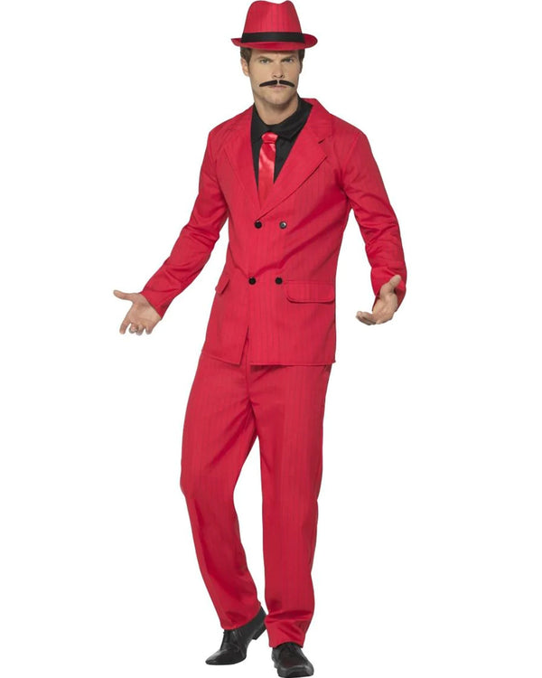 Zoot Suit Adult Mens Red Gangster Costume_1