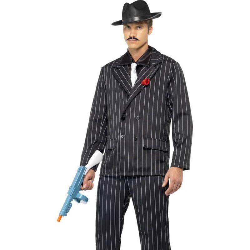 Zoot Suit Costume Adult Black White Pinstripe Gangster_1