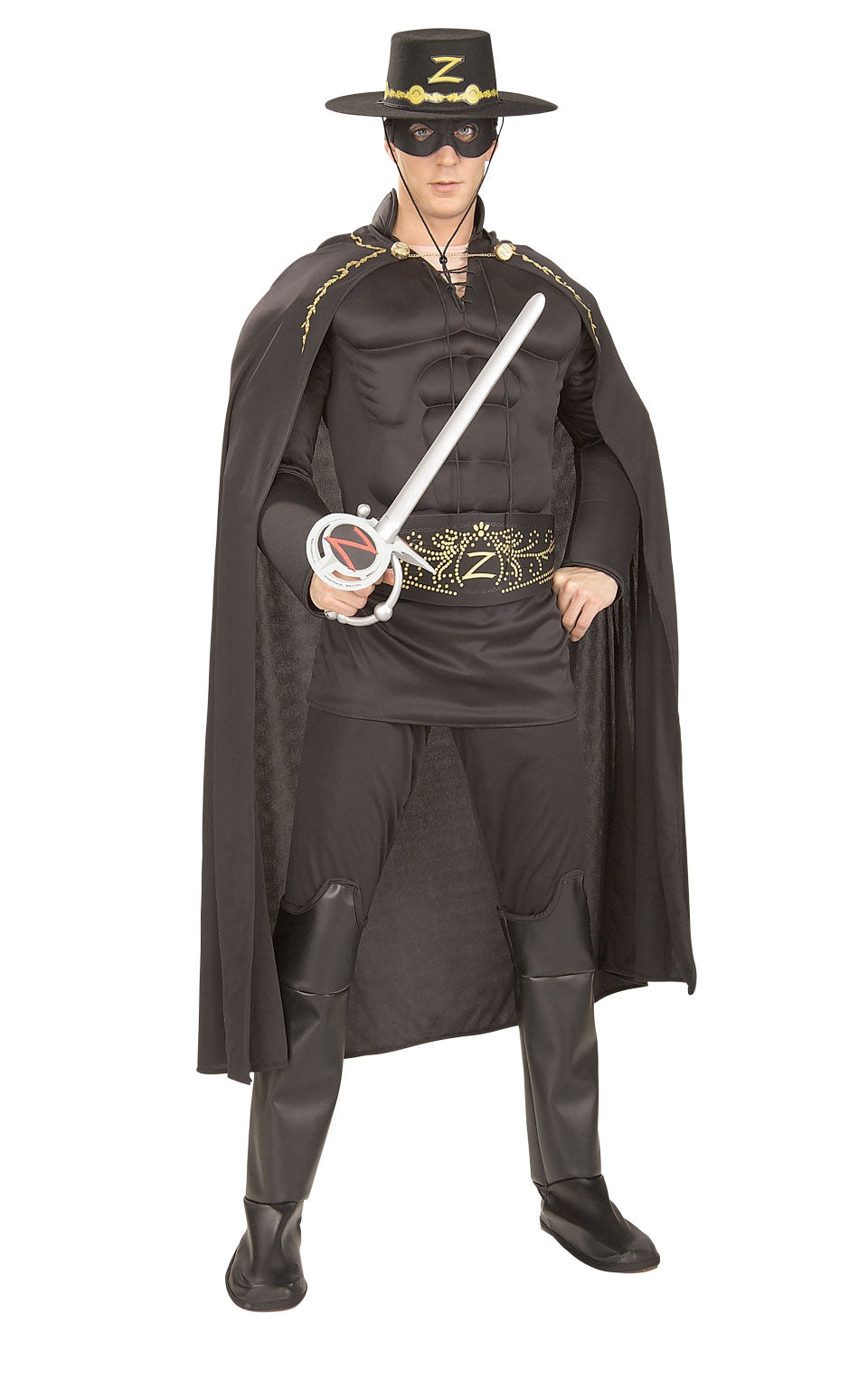 Zorro Deluxe Muscle Chest Costume Adult Mens_1