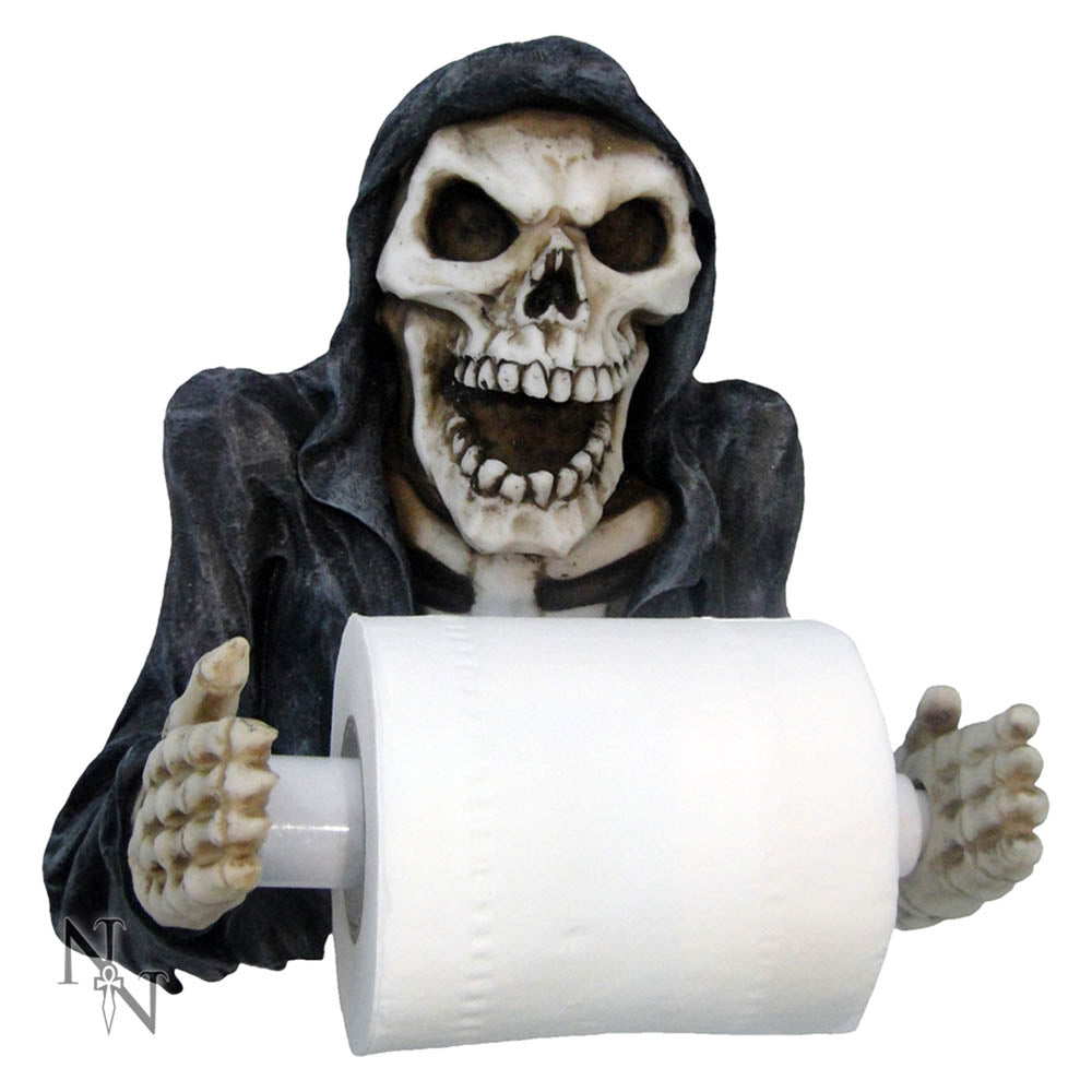 Skeleton Grim Reapers Revenge Toilet Roll Paper Holder 26cm