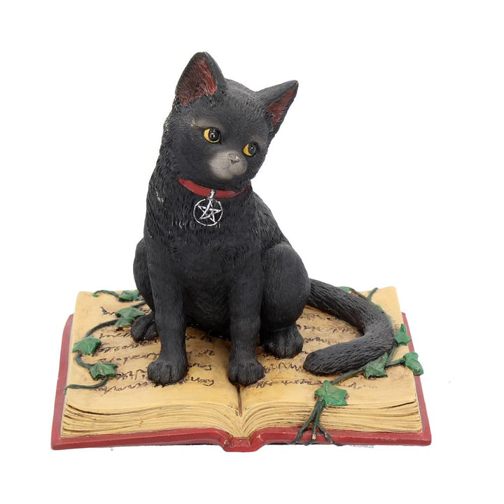 Eclipse Cat Spell Book Figurine Wiccan Witch Gothic Ornament 12cm