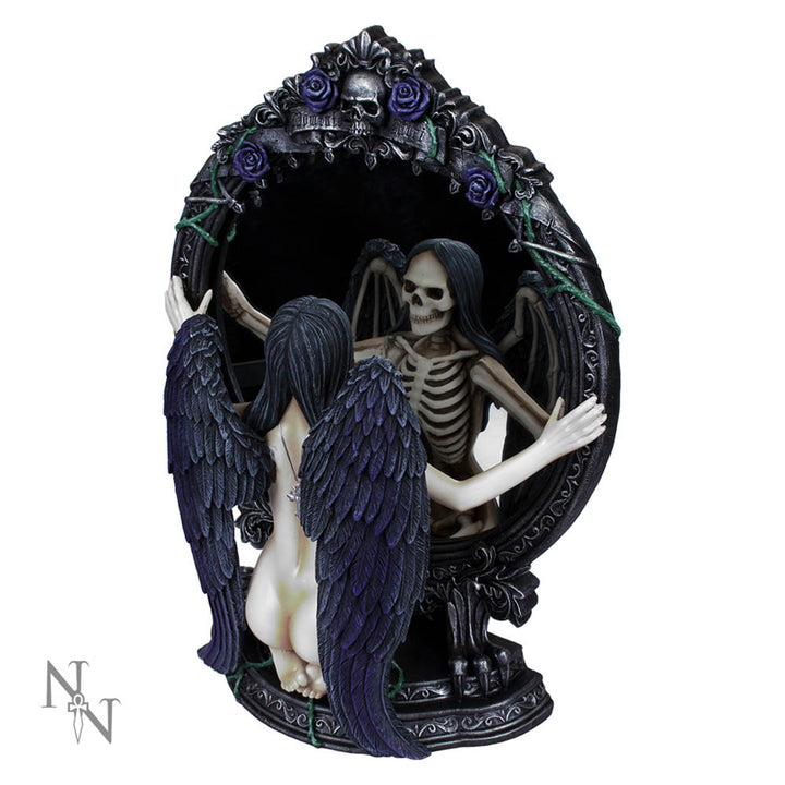 Fates Reflection Gothic Mirror Female Skeleton Ornament 33cm