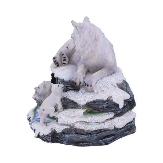 Mothers Watch White Wolf and Pups Calendar Mothers 13cm 2