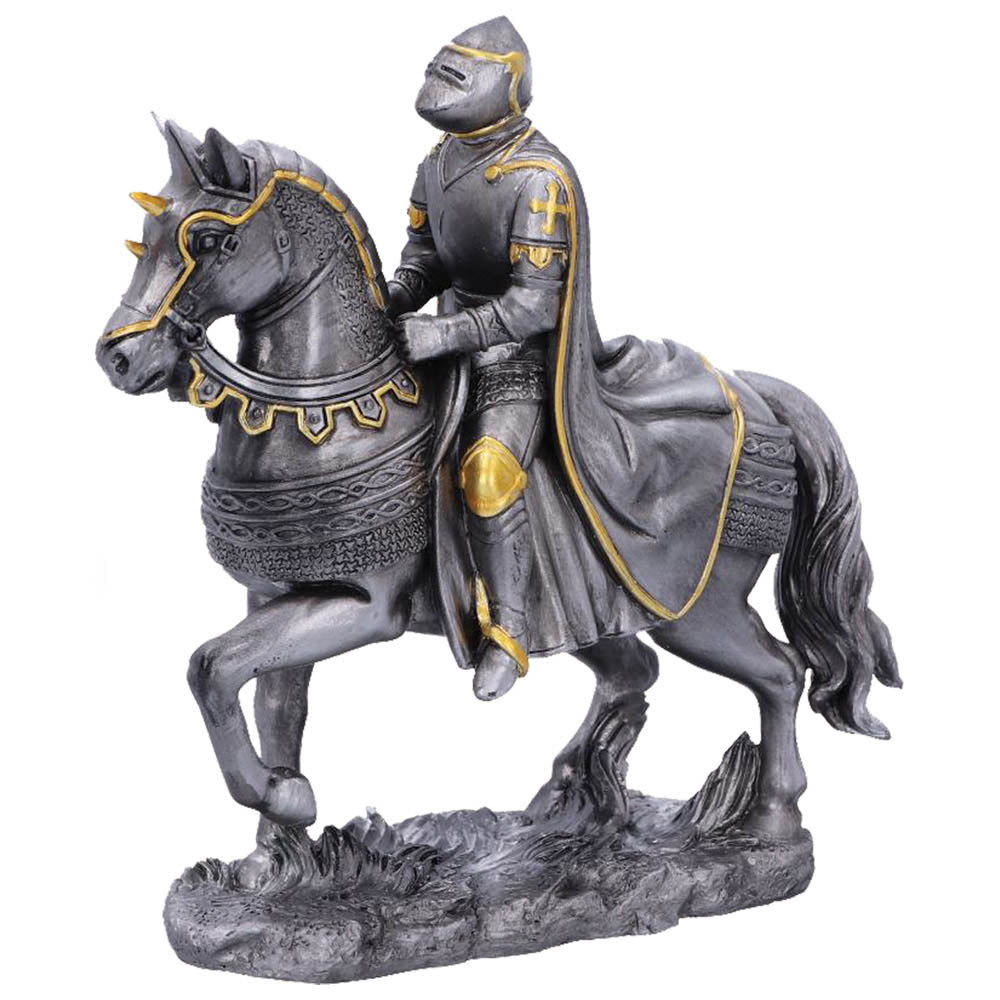 Set of Six small Medieval War Horse and Armoured Rider Figurines