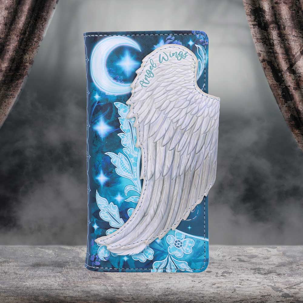Angel Wings White Feather Embossed Purse 18.5cm 7