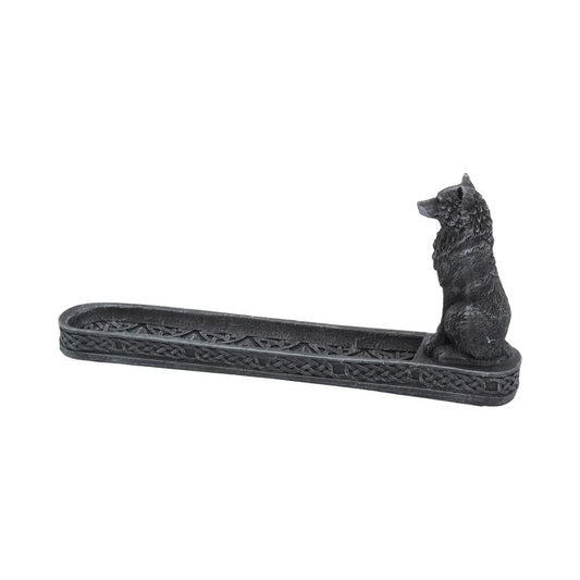 Catching The Scent Obsidian Wolf Incense Burner 25cm Holder 2