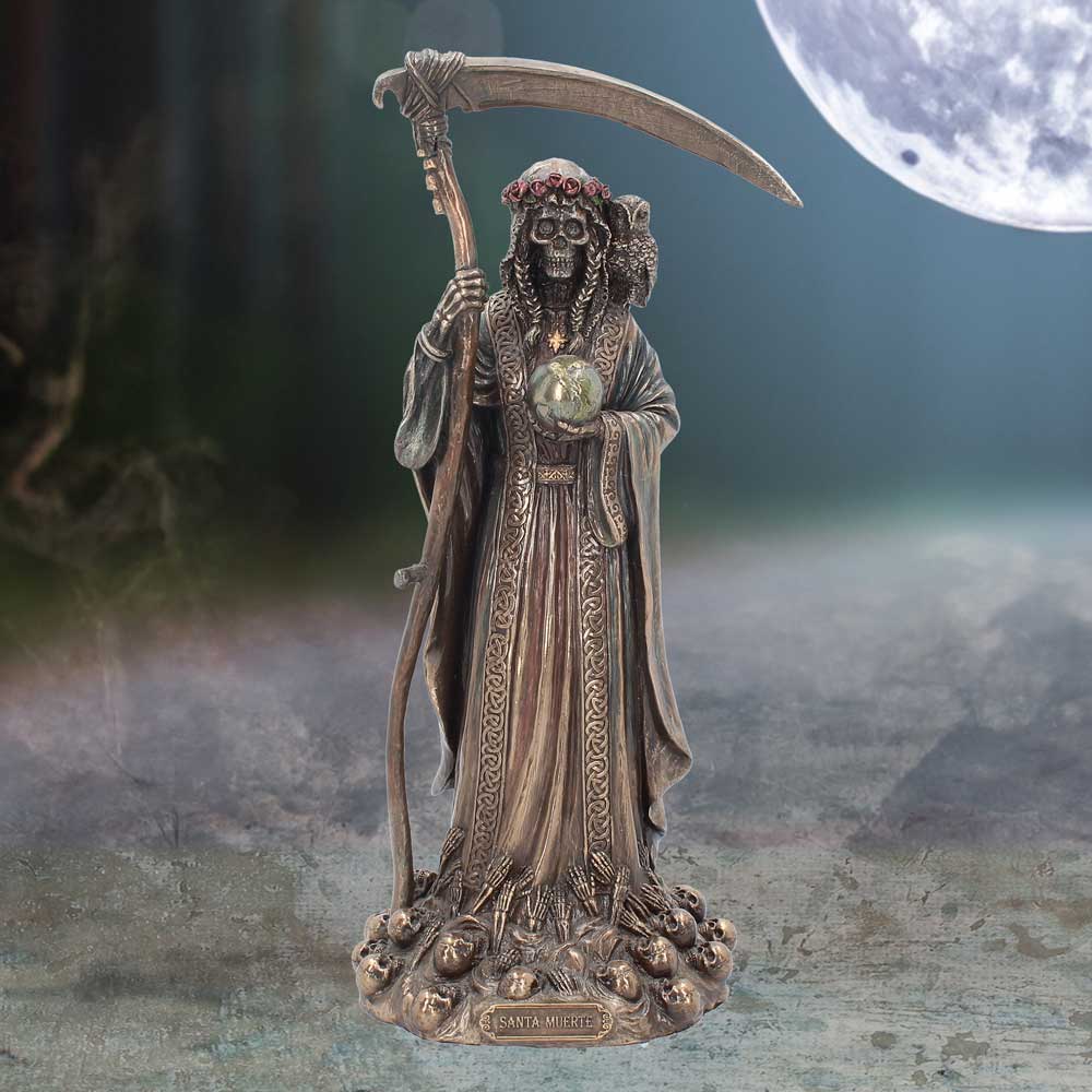 Santa Muerte Reaper Finished in Bronze 29cm Resin Statue 7