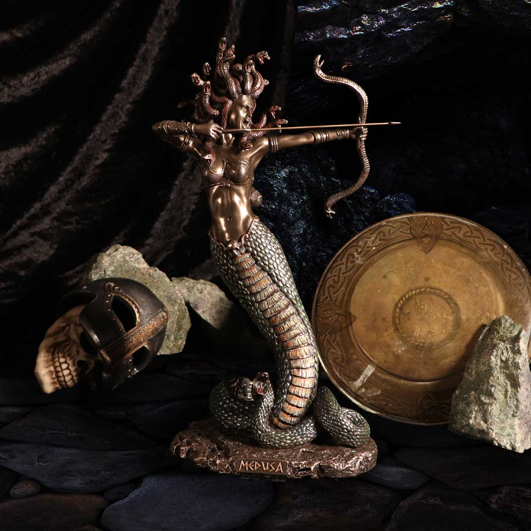 Bronze Mythological Medusas Wrath Figurine 36cm Medusa 7