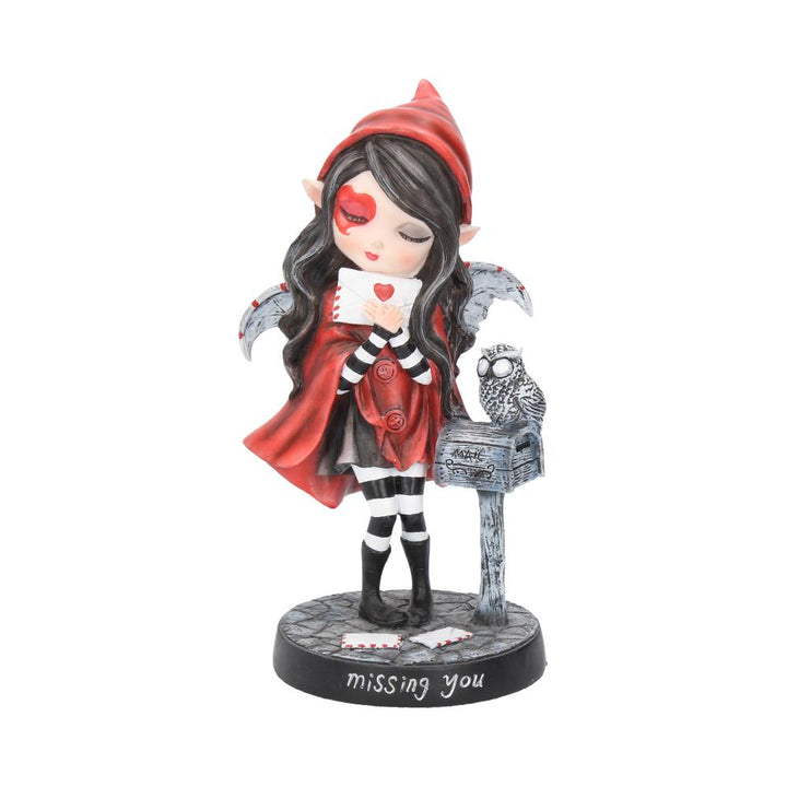 Missing You Red Hooded Fairy with Mailbox 17.5cm