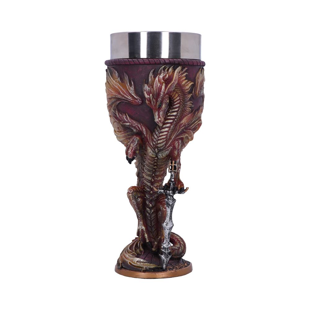 Flame Blade Red Fire Dragon Goblet Glass 17.8cm