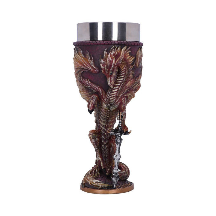 Flame Blade Red Fire Dragon Goblet Glass 17.8cm