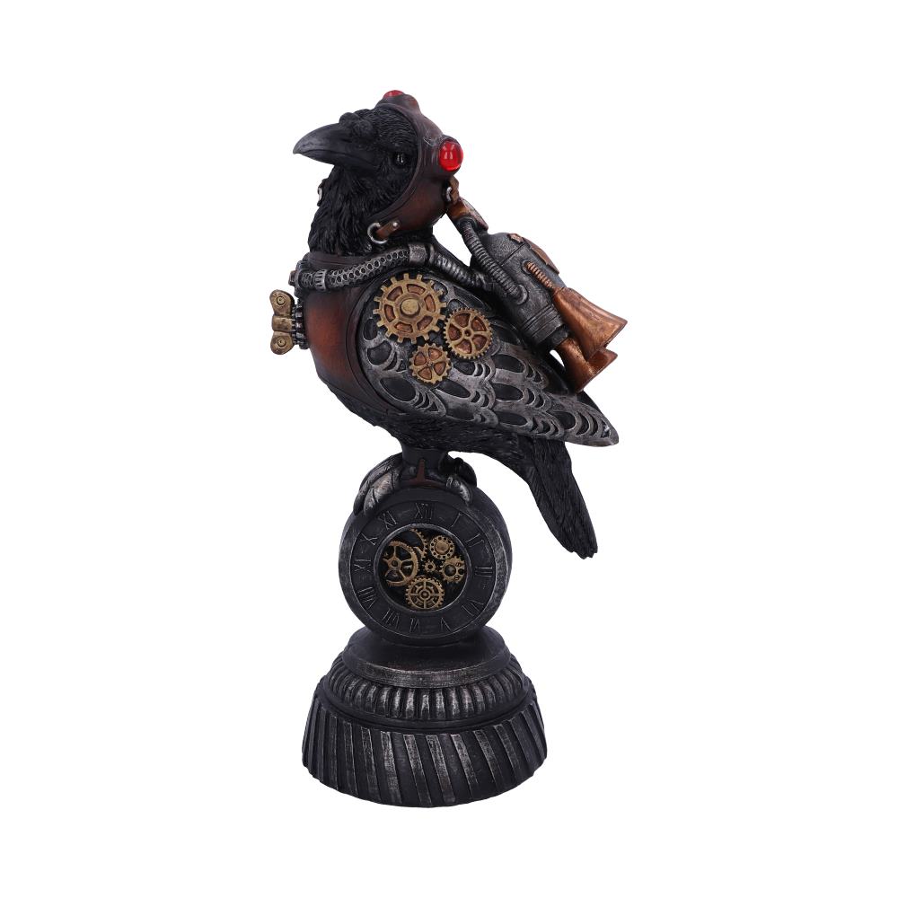 Steampunk Rivet Raven Mechanical Bird Figurine 24cm