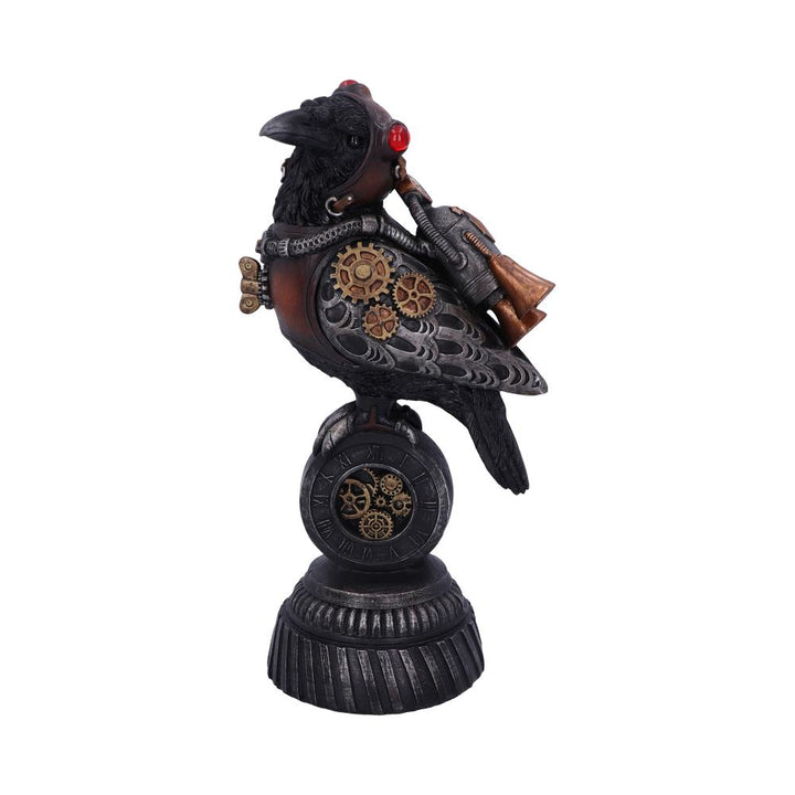 Steampunk Rivet Raven Mechanical Bird Figurine 24cm