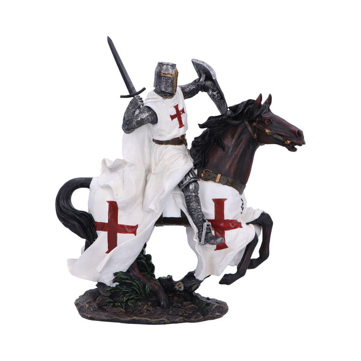 Take to Your Steed a Medieval Templar Knight Figurine 28cm