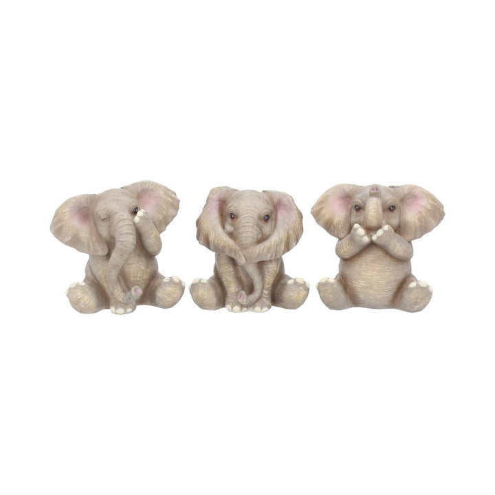Three Baby Elephants Figurine Elephant Ornaments 8cm